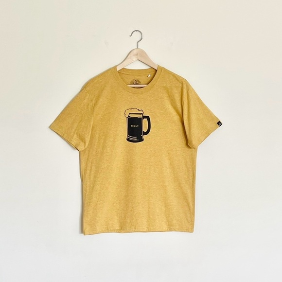NEW Prana Beer Belly Journeyman Heathered Yellow T Shirt Men’s size Large - Picture 1 of 9